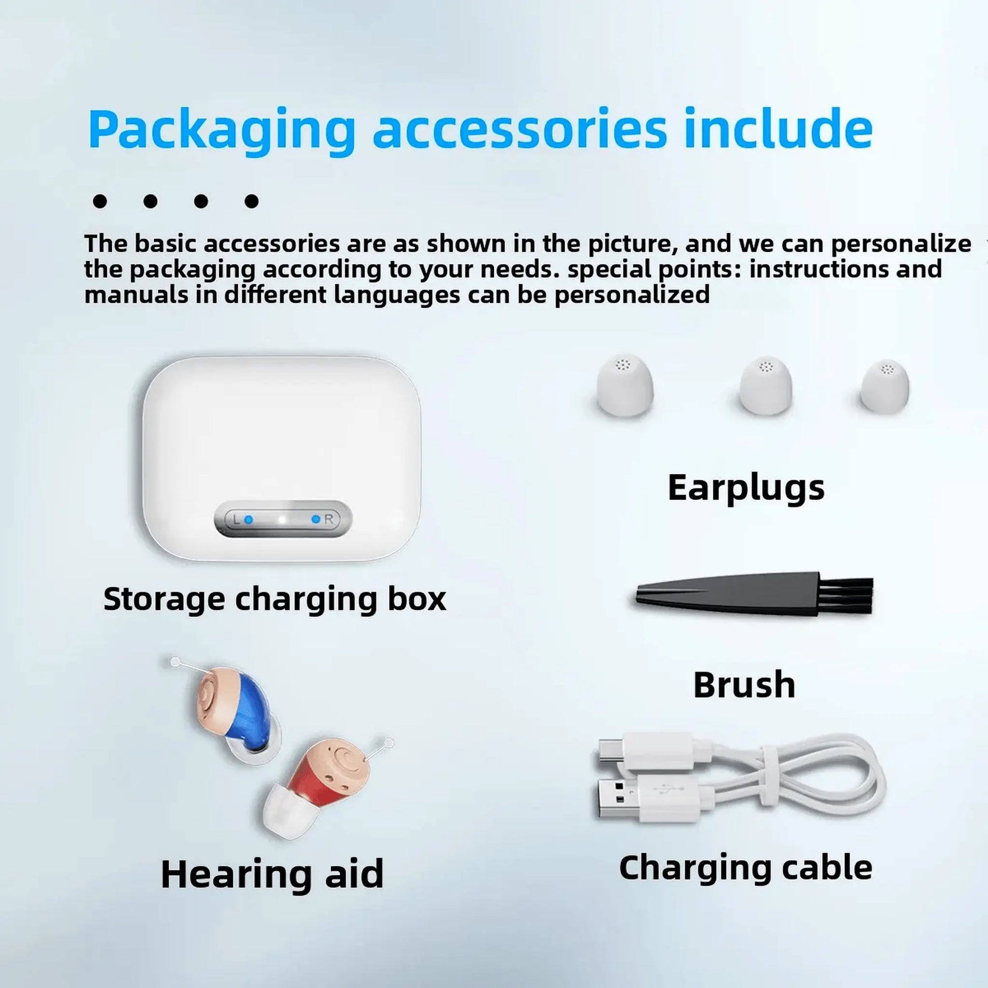 Mini Invisible Rechargeable Hearing Aids – 16-Channel Digital Noise Reduction (Pair) GSR